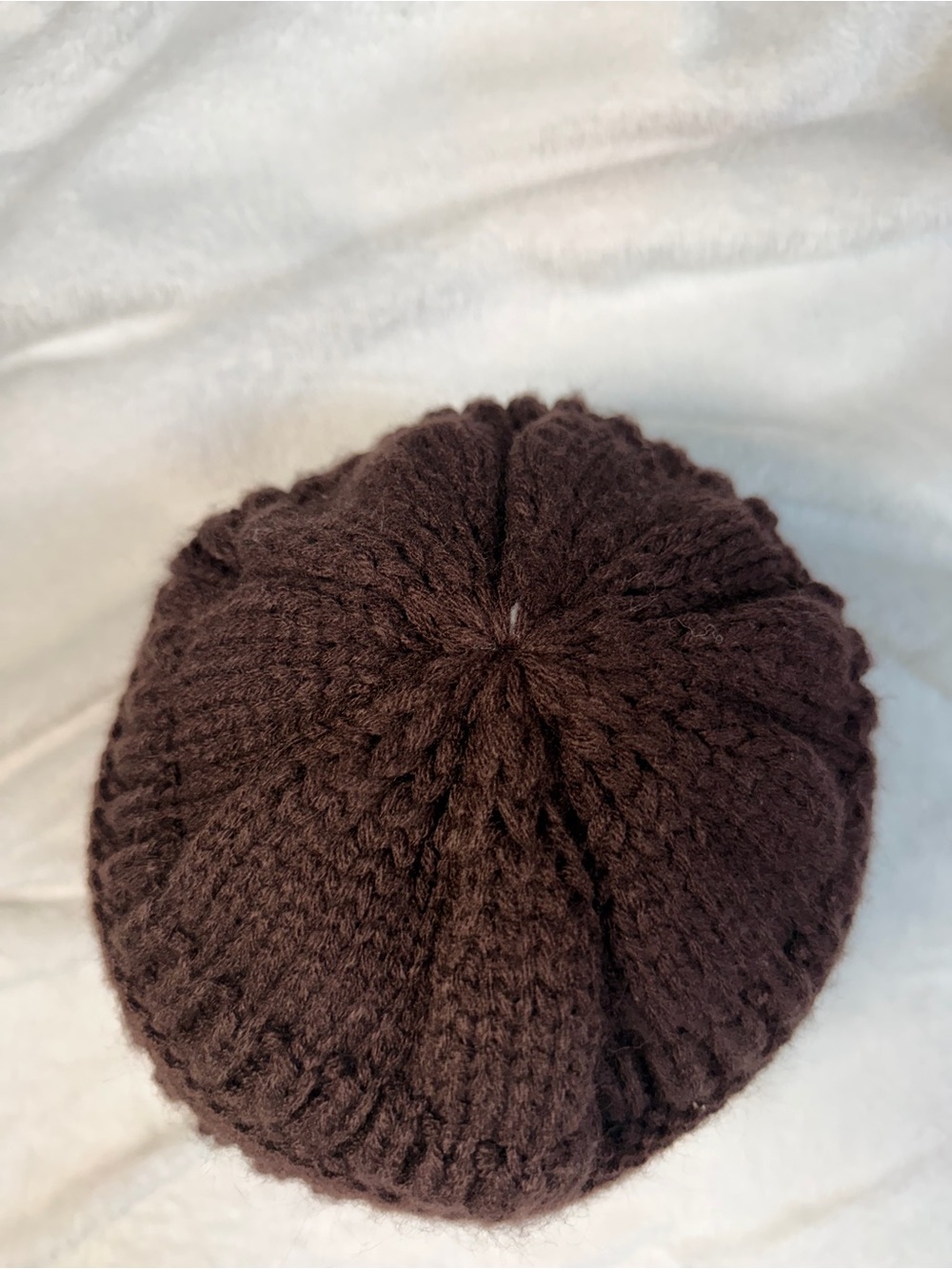Lorome Brown Ribbed Knit Faux Fur Lined Winter Beanie Hat NWOT - Picture 5 of 6